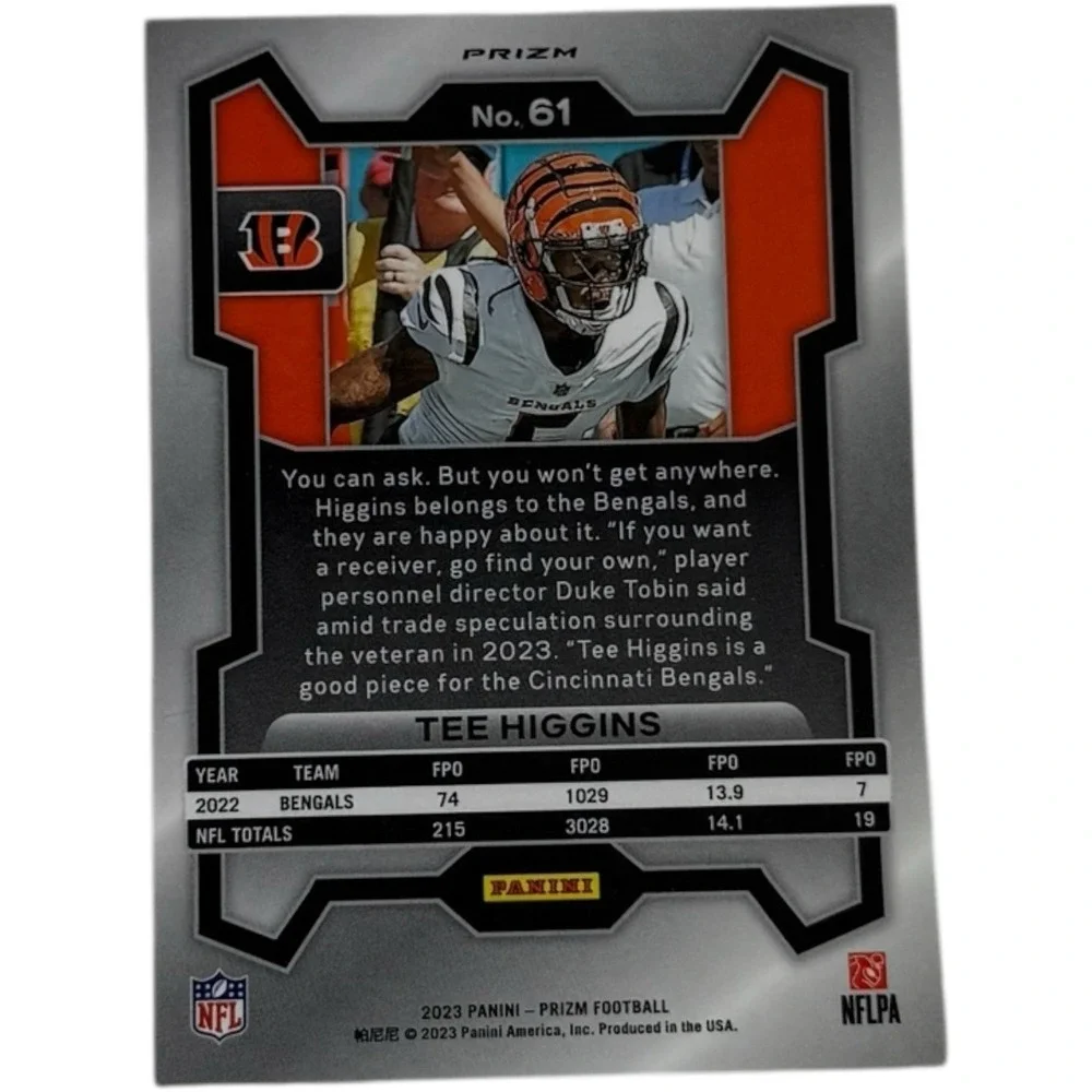 2023 Panini Prizm‎ - Tee Higgins #61 Silver Prizm